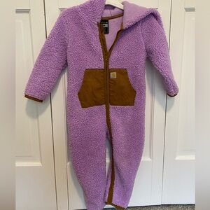 Carhartt Lavender and Brown Fleece Jacket/Coveralls